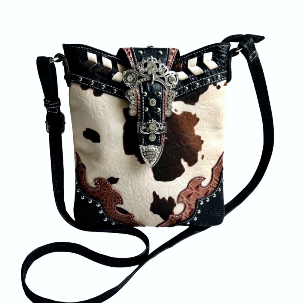 Cowgirl Trendy Adjustable Crossbody Bag w/ Bling & Concealed Pocket